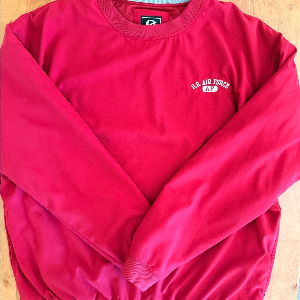 Vintage Air Force Pullover Windbreaker Jacket Men’s L Gear For Sports Red
